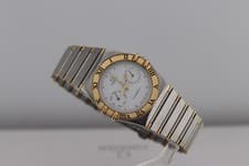 Omega Constellation "Manhattan" Day Date Two-Tone White 33mm Quartz Men's Watch