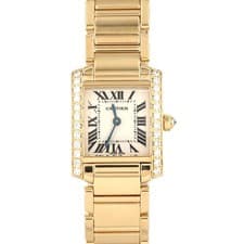 Authentic Cartier Tank Française SM YG/D WE1001R8 YG Quartz #270-004-269-6770