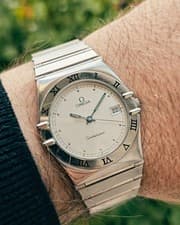 Omega Constellation Manhattan Silver Dial 34mm Mens Quartz Watch - All Original