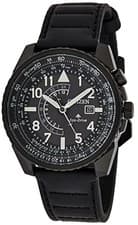 Citizen Nighthawk BJ7135-02E Eco-Drive GMT Black Dial Leather Men's Watch Japan