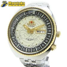 Orient Revival World Map Automatic Watch F692-UAS0 Stainless Steel Used From Jap