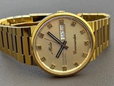 Mido Commander Ocean Star Datoday Gold Swiss Automatic Mens Vintage Watch S-122