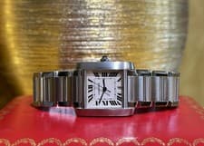 Cartier Tank francaise steel ref. 2302 automatic watch 28x32 mm from 2000's
