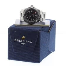 BREITLING AVENGER AUTOMATIC 43 A32397 SS Black Dial GMT Date #C235