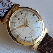 Omega Ref 2505 Jumbo 35mm x 43mm 18k Solid Gold 1950s Mens Manual Wind RA694