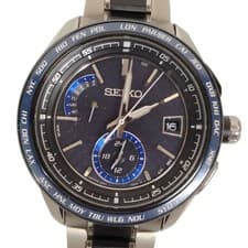 Seiko Brights Day Date Solar Radio Men's Watch Silver Used From Japan From Japan