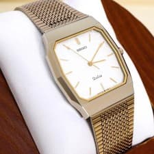 Seiko Dolce Quartz Watch Tungsten Carbide Gold 3255