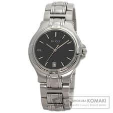 Gucci Men's Round Face Stainless Steel Watch Black Dial Used