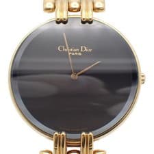 Christian Dior Bagheera 47.154-2 Quartz Black Dial Gold Plated Men's Watch