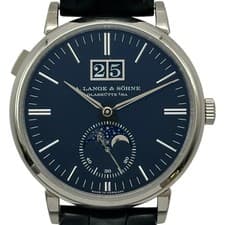 A.LANGE&SOHNE Saxonia Moon Phase 384.029 (LSLS3843AV) Black White Gold #OK081