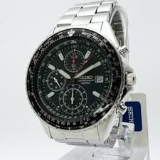 New battery replacement unused item working SEIKO Flightmaster chronograph rotat