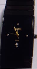 Rado Jubile Black Ceramic Diamond Accent Analog Wristwatch with Diamond Markers