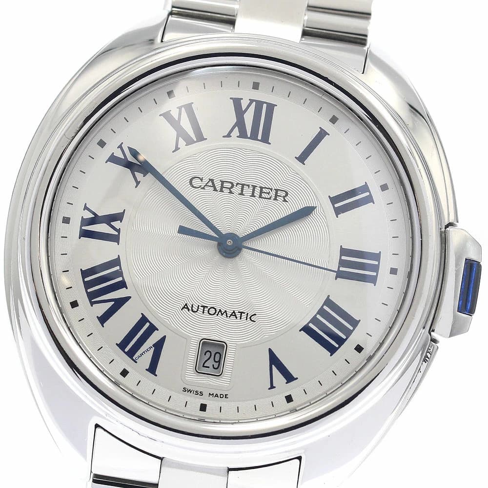 CARTIER WATCH WSCL0007 CL? DE CARTIER DATE AUTOMATIC SEE-THROUGH BACK SS MEN'S