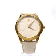 GUCCI G-Timeless Bee YA1264033 126.4 Quartz 38mm Gold Case White Dial Watch