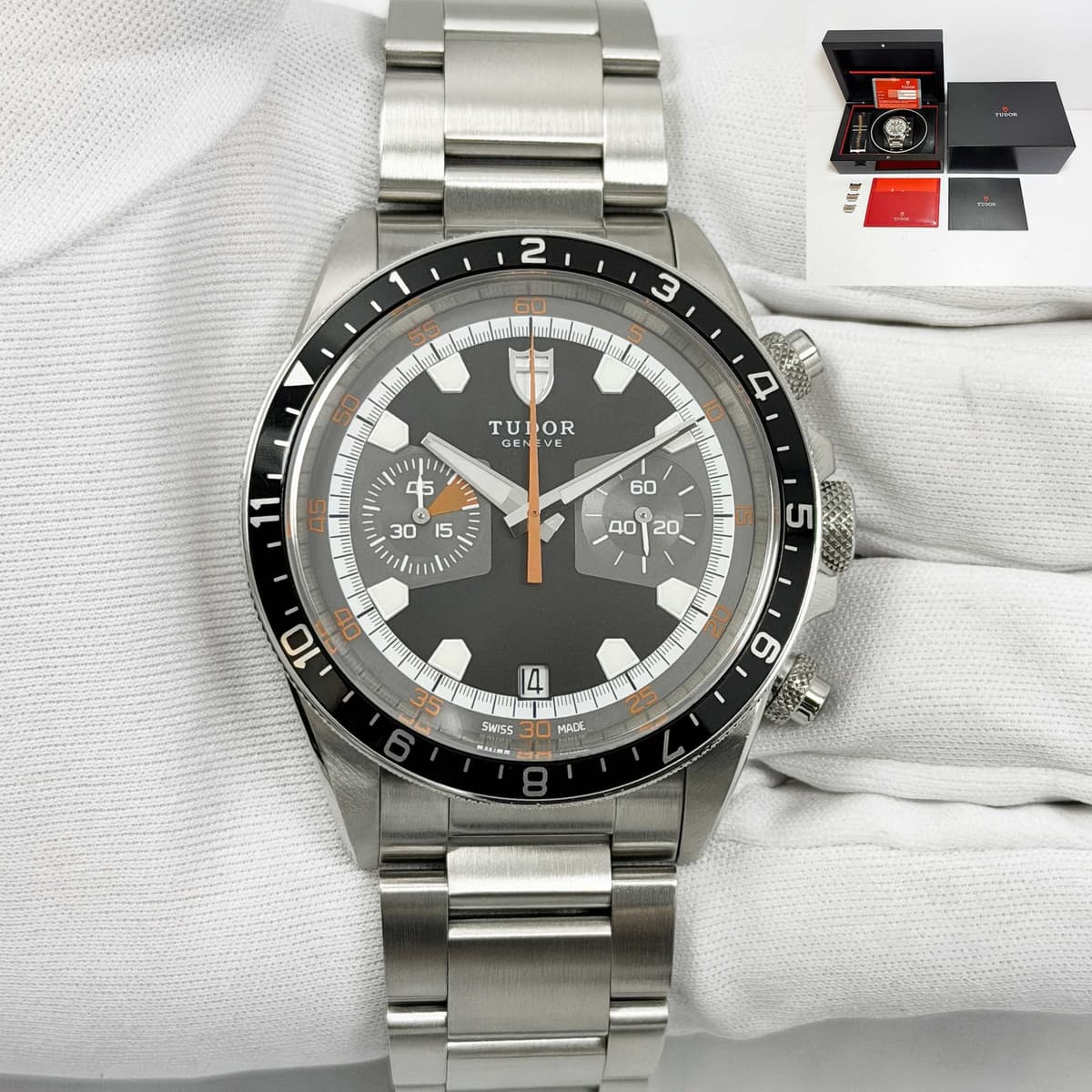 2011 Tudor Heritage Chrono 70330N 42MM Grey Dial Steel Box Papers