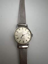 Omega Geneve ladies watch, silver mesh band, vintage, used