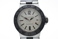 [EXC+5] BVLGARI Aluminum AL29TA Date Cream Dial Women's Quartz Watch Fast Ship