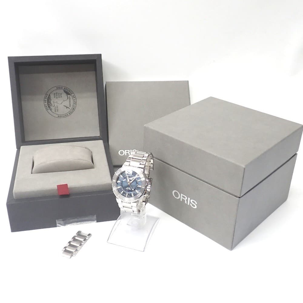 Ft641271 Oris Watch Aquis 7730 4125 Blue Dial Men s ORIS Used