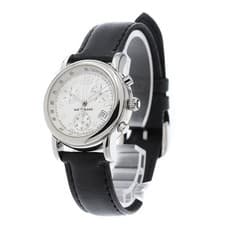 Montblanc Meisterstück 7039 SSｘLeather Silver Quartz Round Chronograph Women'