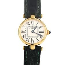 Authentic Cartier Must VLC SM Gold Plated W1005354 Gold Plated Quartz #270-0...