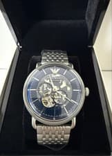 Emporio Armani AR60024 Watch Analog Automatic Stainless Steel 43mm Blue