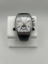 Christian Van Sant Men's Automatic Wristwatch Silver Black Leather Box Papers