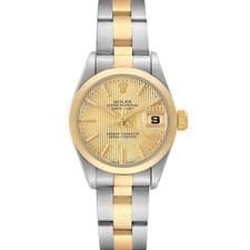 Rolex Datejust 26 Steel Yellow Gold Tapestry Dial Ladies Watch 69163 Box Papers