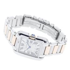 CARTIER TANK ANGLESEE SM W5310019 23mm SS/PG Quartz Silver Dial #C328