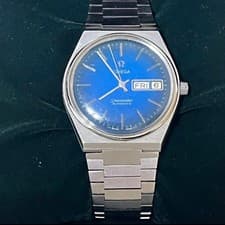 OMEGA Seamaster Day Date Automatic Blue Dial Vintage Mens Watch Working