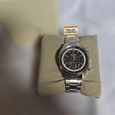 ORIENT Solar Powered Chronograph Watch Stainless Steel Band Brown Dial