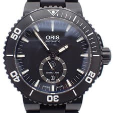 Oris Aquis Titanium Small Seconds Date Men's Watch with Original Rubber Strap