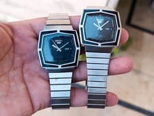 Lot of 2 Vintage SEIKO 5 Automatic Day-Date Black Dial Men's Japanese Watches