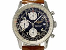 BREITLING OLD NAVITIMER A13022.1 41mm SS Leather Automatic Men's Watch