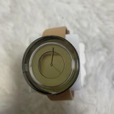 Issey Miyake gLaSS Watch Beige Leather Tokujin Yoshioka 39mm Fits 125-200mm