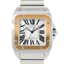 Cartier Santos 100 W200728G 2656 38mm Steel 18k Yellow Gold Box Papers 2011