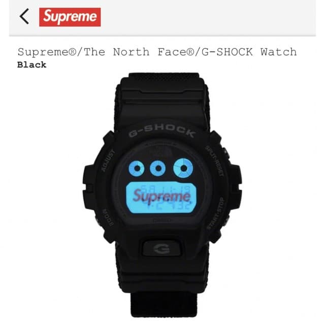 G-SHOCK Supreme × The North Face Watch Black Collaboration limited edition