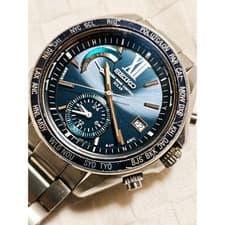 SEIKO solar QUARTZ 8B54-0AG0 1N0719 Analog wrist watch ST.STEEL 10BAR From Japan