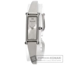 GUCCI 1500L GG Square Face Bangle Watch Stainless Steel Ladies Used