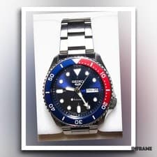 Seiko 5 Sports Pepsi Automatic Watch SBSA003 40mm Blue Red Dial