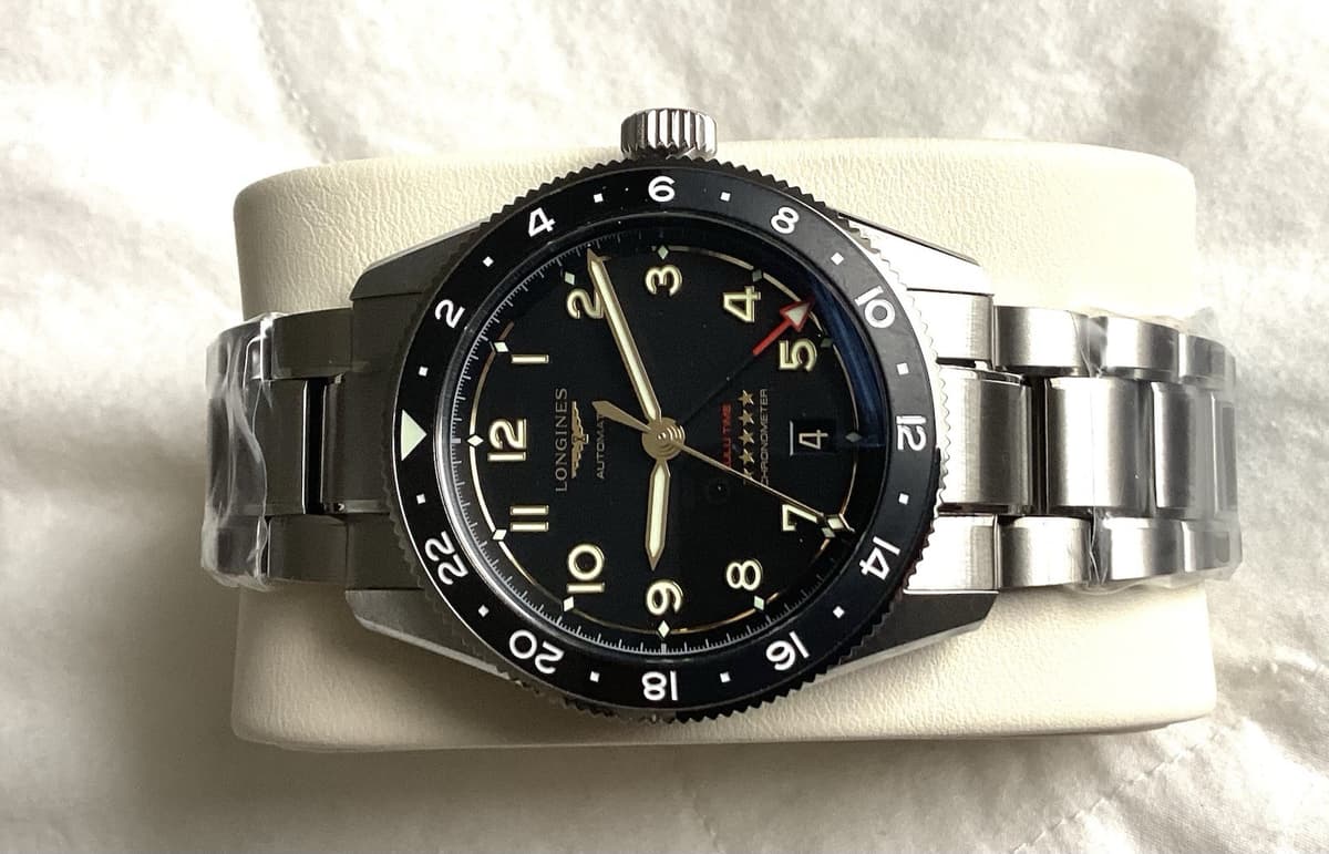 Longines Spirit Zulu Time 39mm Titanium Watch, Anthracite Dial.