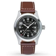 HAMILTON KHAKI FIELD AUTOMATIC H-10 MOVEMENT BROWN LEATHER 42MM H70555533