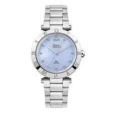 Vivienne Westwood Watch Women's Silver Blue Shell Crystal Bracelet VV206BLSL
