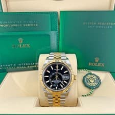 Rolex Sky-Dweller, 42mm Black, Jubilee Two-Tone, Mint 2022 Full Set, 326933-0005
