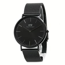 Daniel Wellington Classic Mesh Watch Black Onyx Dial Stainless Mesh Strap
