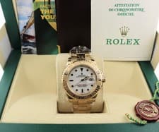 2001 Rolex Yacht-Master 16628 White Dial YG 18kt Oyster With Papers + Books 40mm
