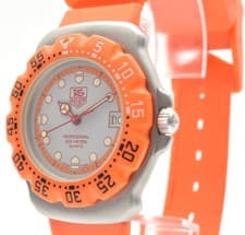 【Near MINT】 TAG Heuer Formula 1 373.513 Date Orange Quartz Men Watch From JAPAN