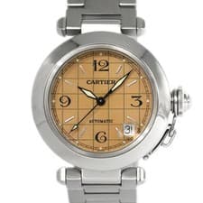 Cartier W31024M7 Pasha C Boys Salmon Pink Automatic Winding Used Watch