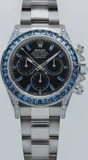 Rolex Oyster Perpetual Cosmograph Daytona Chronograph Black Dial Blue Diamond B…
