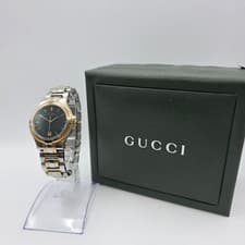 GUCCI 9040M Watch Date Quartz Timepiece Stainless Steel Silver Gold