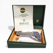 Full Set 1974 Rolex Datejust 36 mm Blue Dial Steel Jubilee Automatic Watch 1600